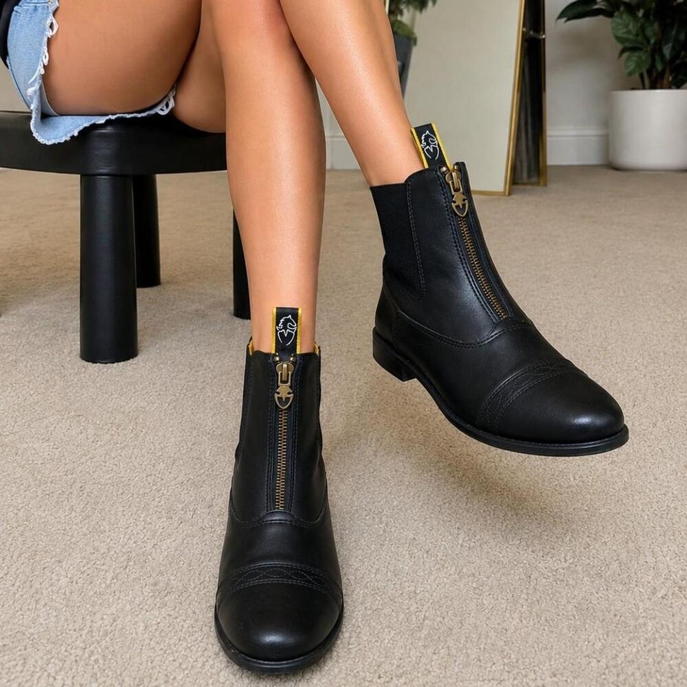 Moretta clio black leather boots